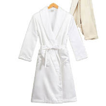 2021 new five-star hotel bathrobe double layer microfiber jacquard nightgown warmth thick white bathrobe long section